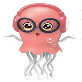 Jellyfish with Music & Lights | Obstacle Avoidable | Crawling Dancing Toy (Pink)