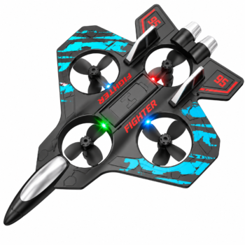 Sky Fighter RC Plane for Kids | 2.4GHz Remote Control Fighter Plane with LED Lights & Spray Function | Stunt Flying Toy | 6+ Years