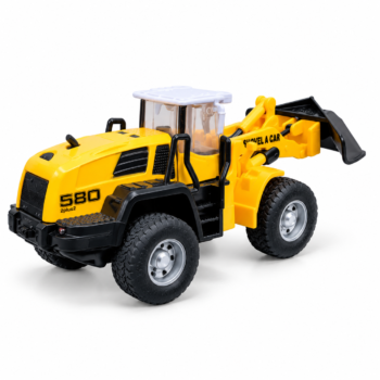 Die Cast 580 Front Loader Toy | Alloy Construction Excavator with Movable Bucket | Realistic Construction Vehicle for Kids 3+